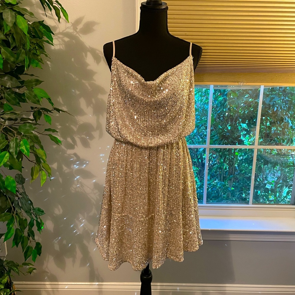 Gold Sequin Dress